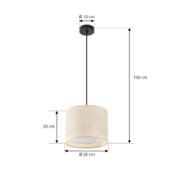 Lámpara colgante Lindby Soula, Ø 26 cm, beige, plástico, E27