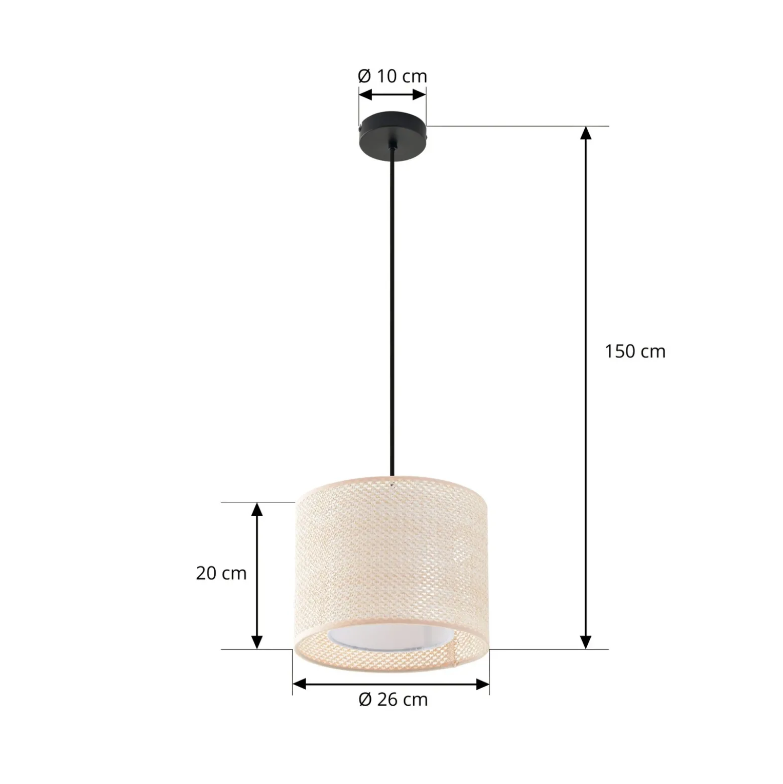 Lámpara colgante Lindby Soula, Ø 26 cm, beige, plástico, E27