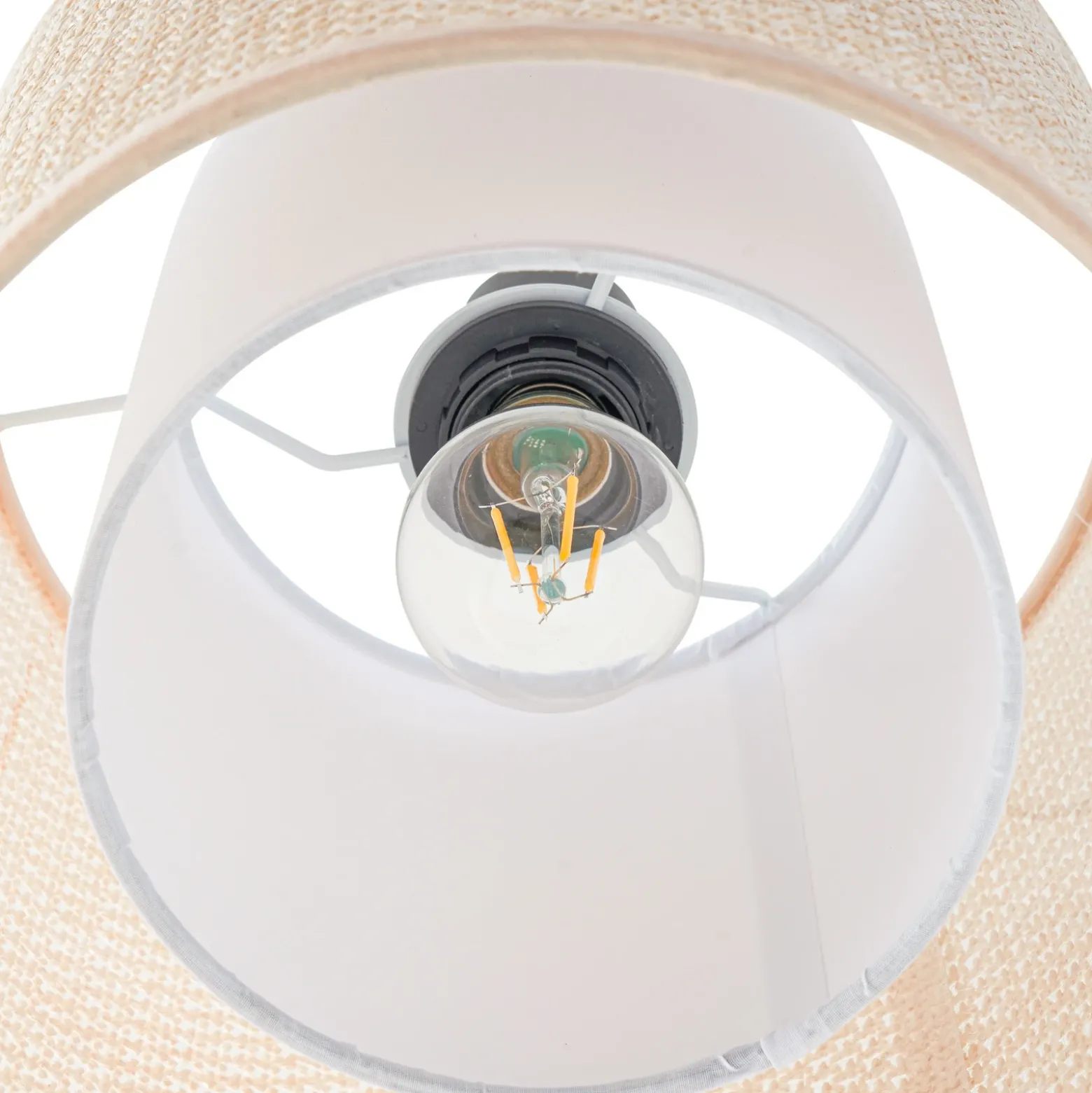 Lámpara colgante Lindby Soula, Ø 26 cm, beige, plástico, E27
