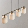 Lámpara colgante Lindby Stannis, 75 cm, blanca, 4 luces, textil