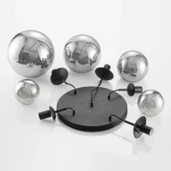 Lámpara colgante Lindby Teeja, ahumada, 5 luces, Ø50cm, cristal, E27