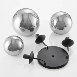 Lámpara colgante Lindby Teeja, ahumada, 3 luces, Ø52cm, cristal, E27