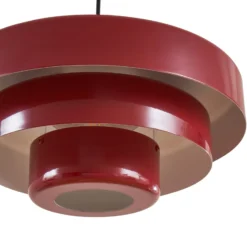 Lámpara colgante Lindby Tivra, rojo brillante, Ø 35 cm, metal
