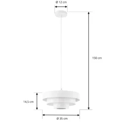 Lámpara colgante Lindby Tivra, blanco brillante, Ø 35 cm, metal