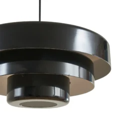 Lámpara colgante Lindby Tivra, negro brillante, Ø 35 cm, metal