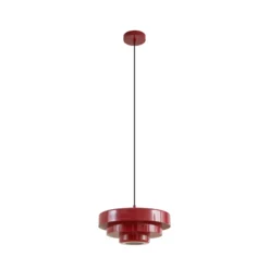 Lámpara colgante Lindby Tivra, rojo brillante, Ø 35 cm, metal
