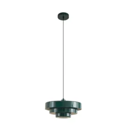 Lámpara colgante Lindby Tivra, verde brillante, Ø 35 cm, metal