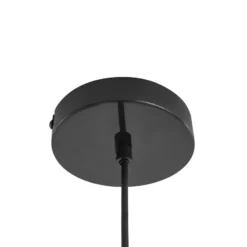 Lámpara colgante Lindby Tivra, negro brillante, Ø 35 cm, metal