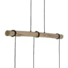 Lámpara colgante Lindby Trebale, E27, Ø 28 cm, 3 luces, madera