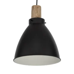 Lámpara colgante Lindby Trebale, E27, Ø 28 cm, 3 luces, madera