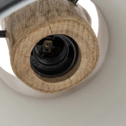 Lámpara colgante Lindby Trebale, E27, Ø 28 cm, 3 luces, madera