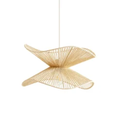 Lámpara colgante Lindby Valdorin, beige, papel, Ø 40 cm, E27