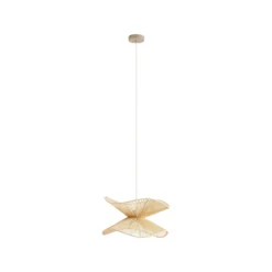 Lámpara colgante Lindby Valdorin, beige, papel, Ø 40 cm, E27