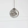 Lámpara colgante Lindby Valentina, E27, Ø 25 cm, gris ahumado, cristal