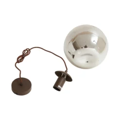 Lámpara colgante Lindby Valentina, E27, Ø 25 cm, gris ahumado, cristal