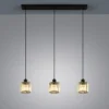 Lámpara colgante Lindby Vella, transparente, cristal, 83 cm, 3 luces.