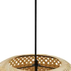 Lámpara colgante Lindby Venora, Ø 40 cm, de un nivel, bambú, E27