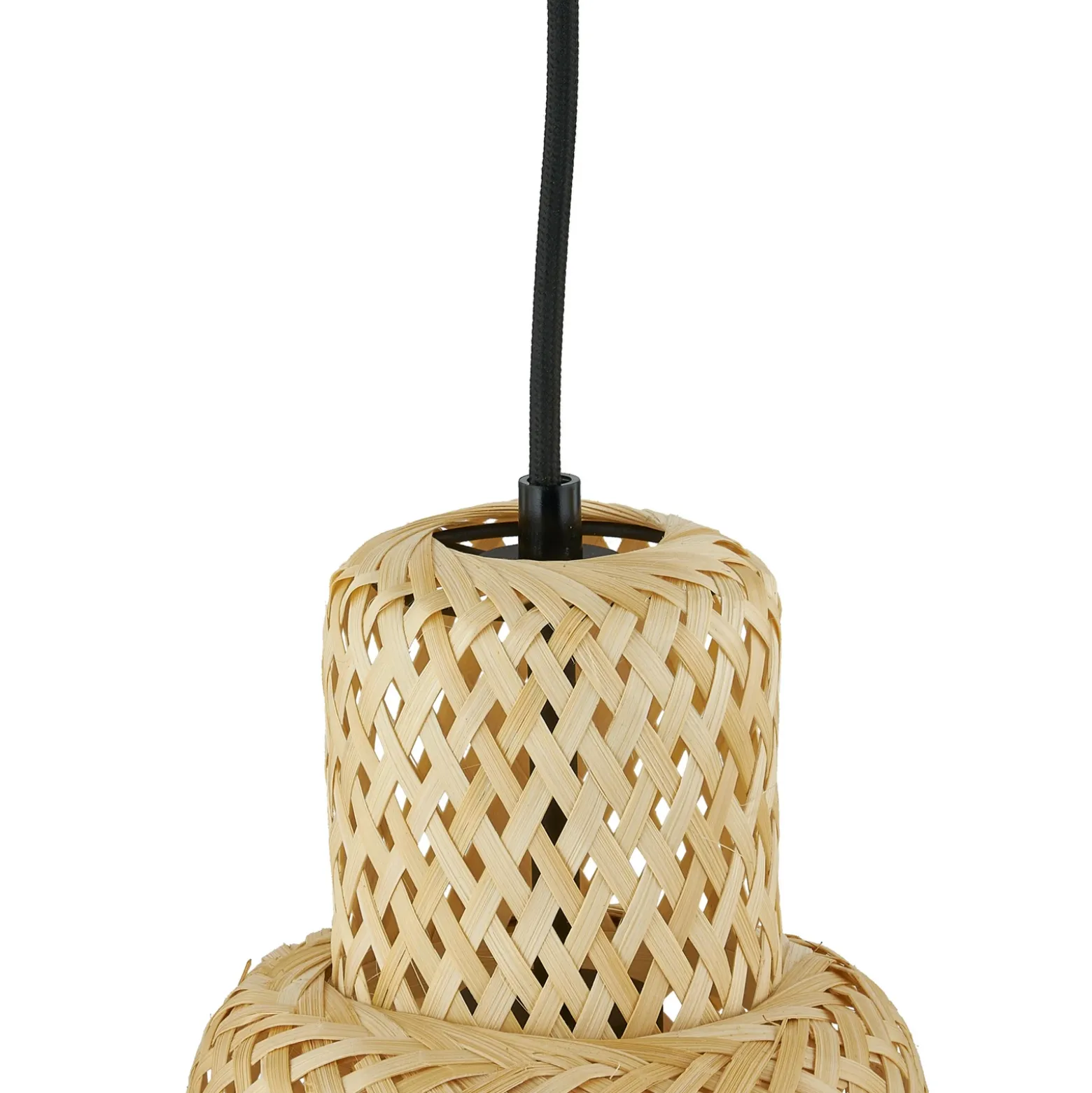 Lámpara colgante Lindby Venora, alargada, 3 luces, 15 cm, bambú