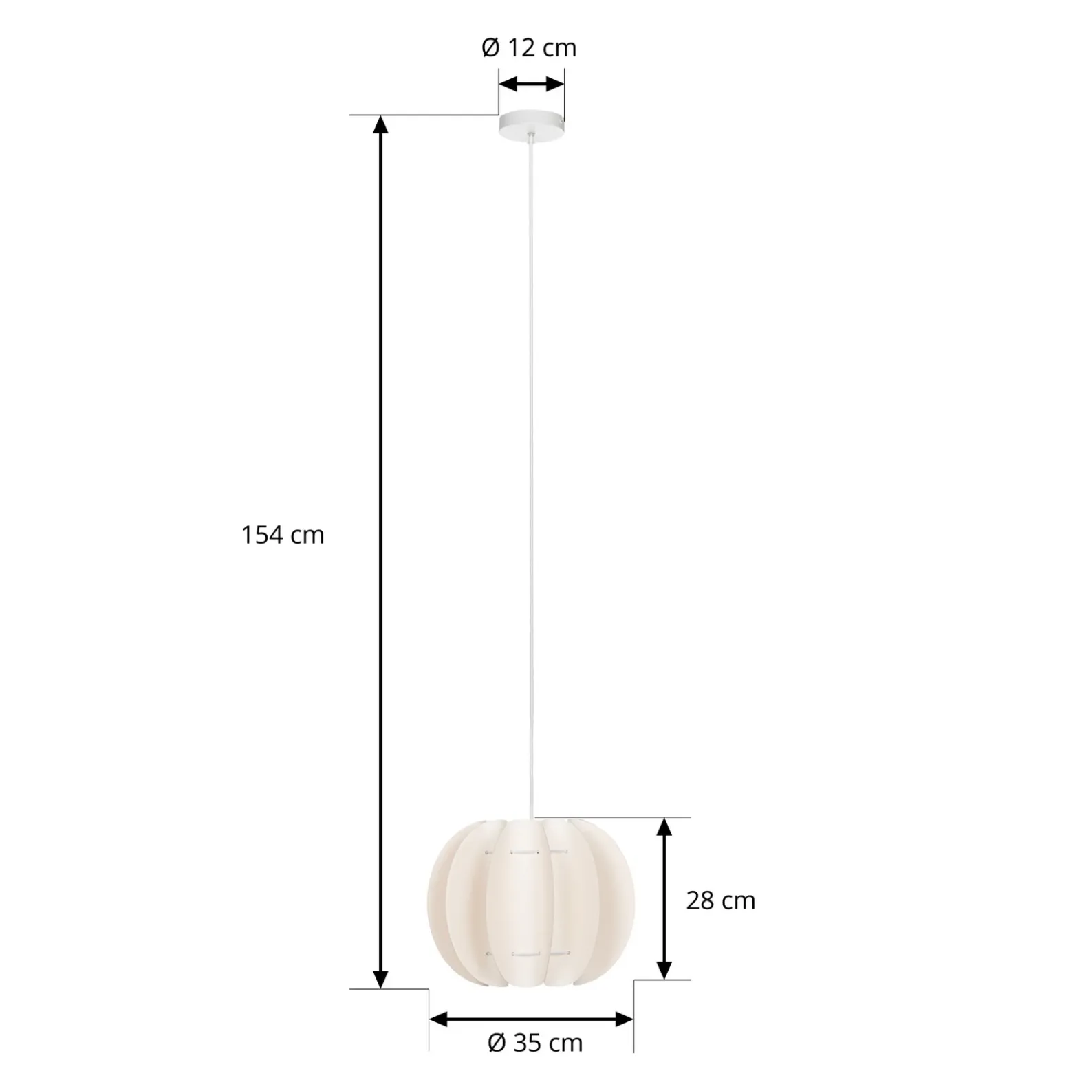 Lámpara colgante Lindby Winslow, blanco crema, Ø 35 cm, E27