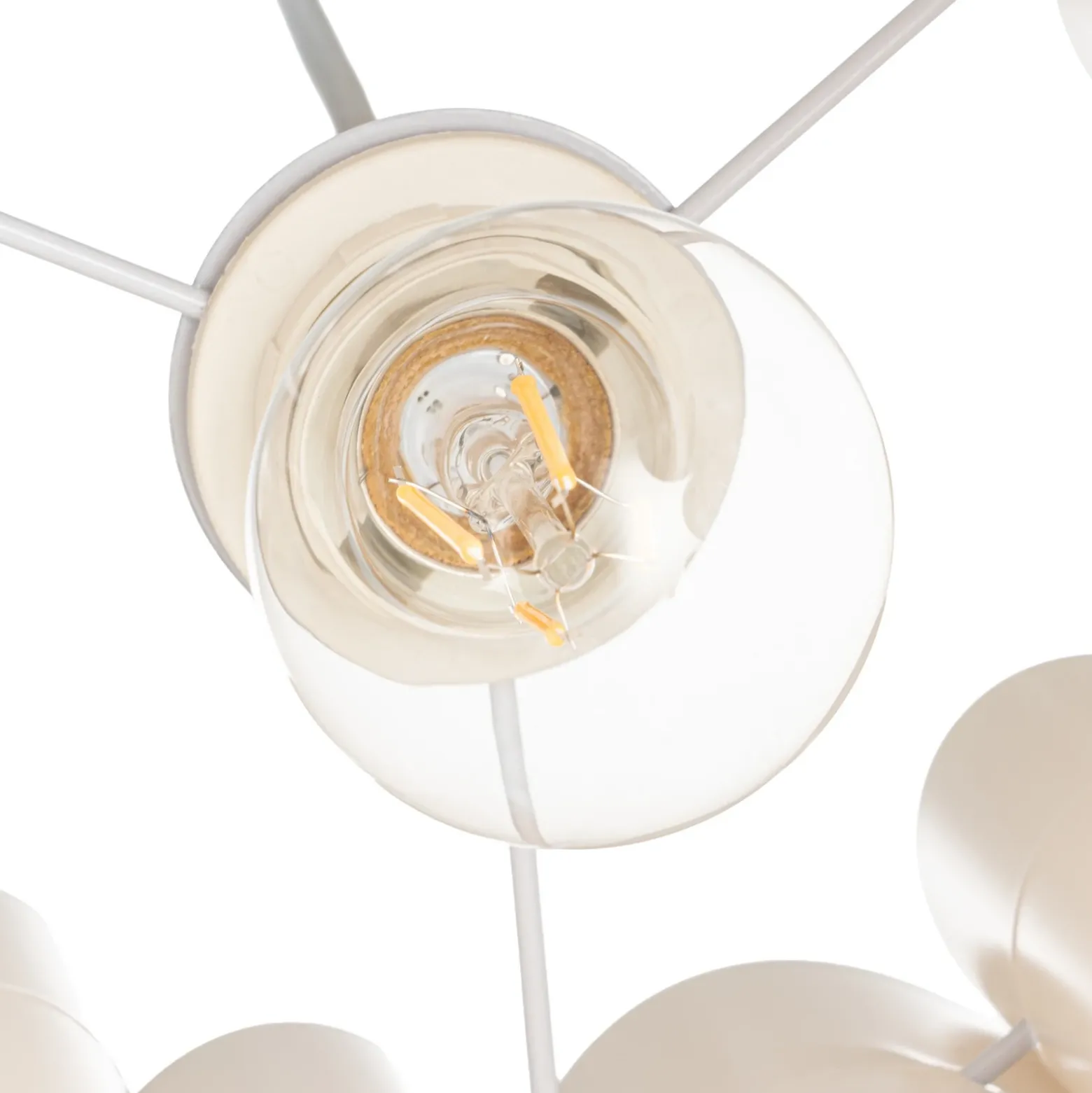 Lámpara colgante Lindby Winslow, blanco crema, Ø 35 cm, E27