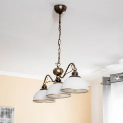 Lámpara colgante lineal Casale, 3 luces, longitud 74 cm