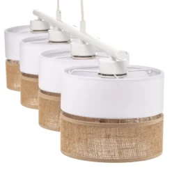 Lámpara colgante Linobianco, lineal, 4 luces