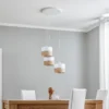 Lámpara colgante Linobianco, redonda, 3 luces