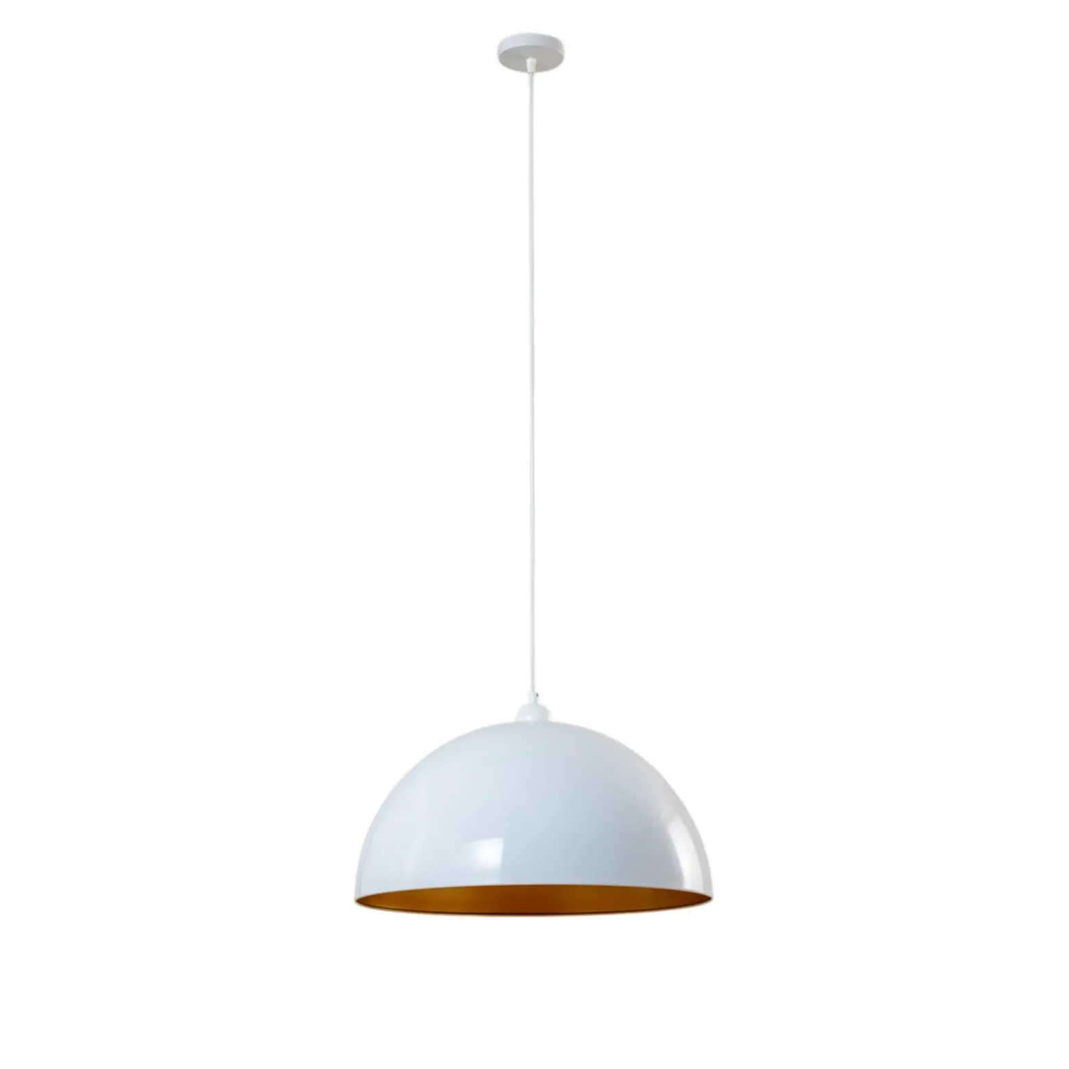 Lámpara colgante Lipeo, blanco/dorado, Ø 50 cm, metal, E27