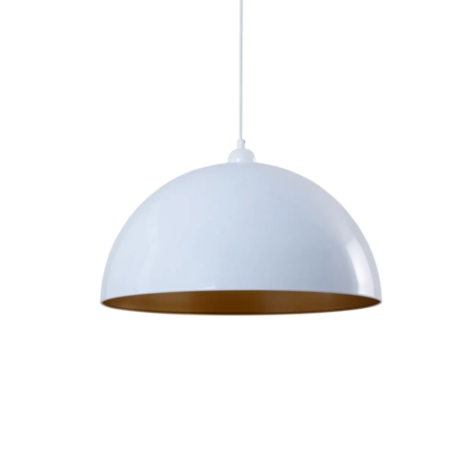 Lámpara colgante Lipeo, blanco/dorado, Ø 50 cm, metal, E27