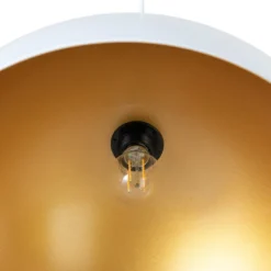 Lámpara colgante Lipeo, blanco/dorado, Ø 50 cm, metal, E27