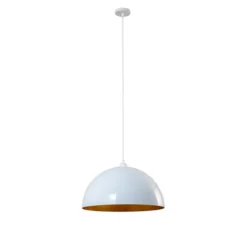 Lámpara colgante Lipeo, blanco/dorado, Ø 50 cm, metal, E27