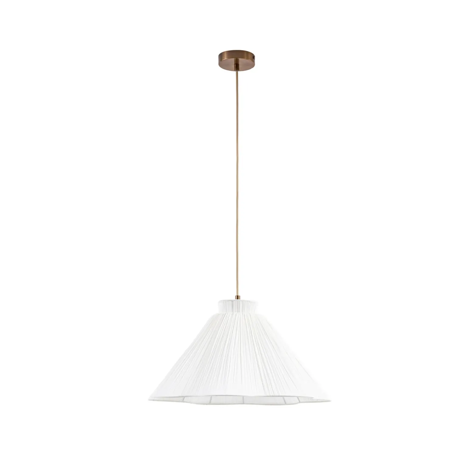 Lámpara colgante Lisbeth de Lucande, Ø 50 cm, blanco/latón, E27