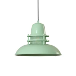 Lámpara colgante Lorenz, verde menta, Ø 34 cm, metal, E27