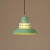 Lámpara colgante Lorenz, verde menta, Ø 34 cm, metal, E27