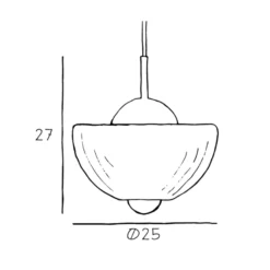 Lámpara colgante Lotus, transparente, Ø 25 cm, vidrio soplado a mano