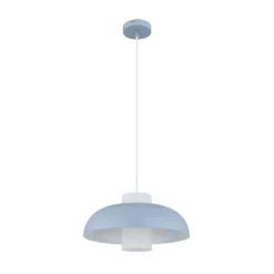 Lámpara colgante Lowe, azul mate, Ø 38 cm, metal