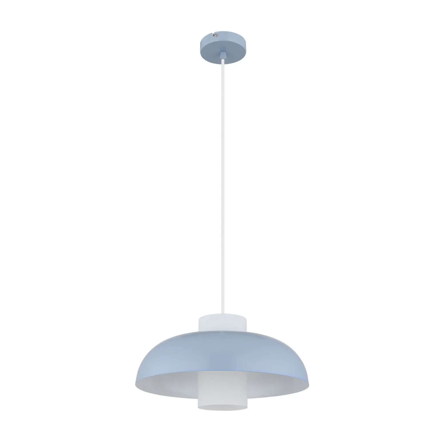 Lámpara colgante Lowe, azul mate, Ø 38 cm, metal