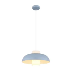 Lámpara colgante Lowe, azul mate, Ø 38 cm, metal