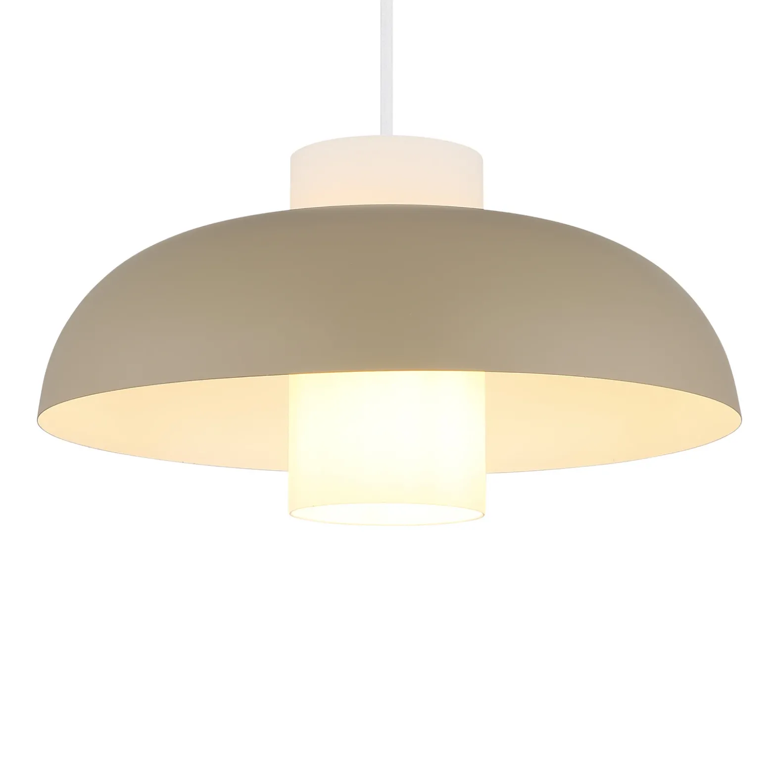 Lámpara colgante Lowe, color arena mate, Ø 38 cm, metal