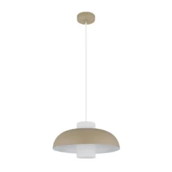 Lámpara colgante Lowe, color arena mate, Ø 38 cm, metal