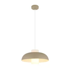 Lámpara colgante Lowe, color arena mate, Ø 38 cm, metal