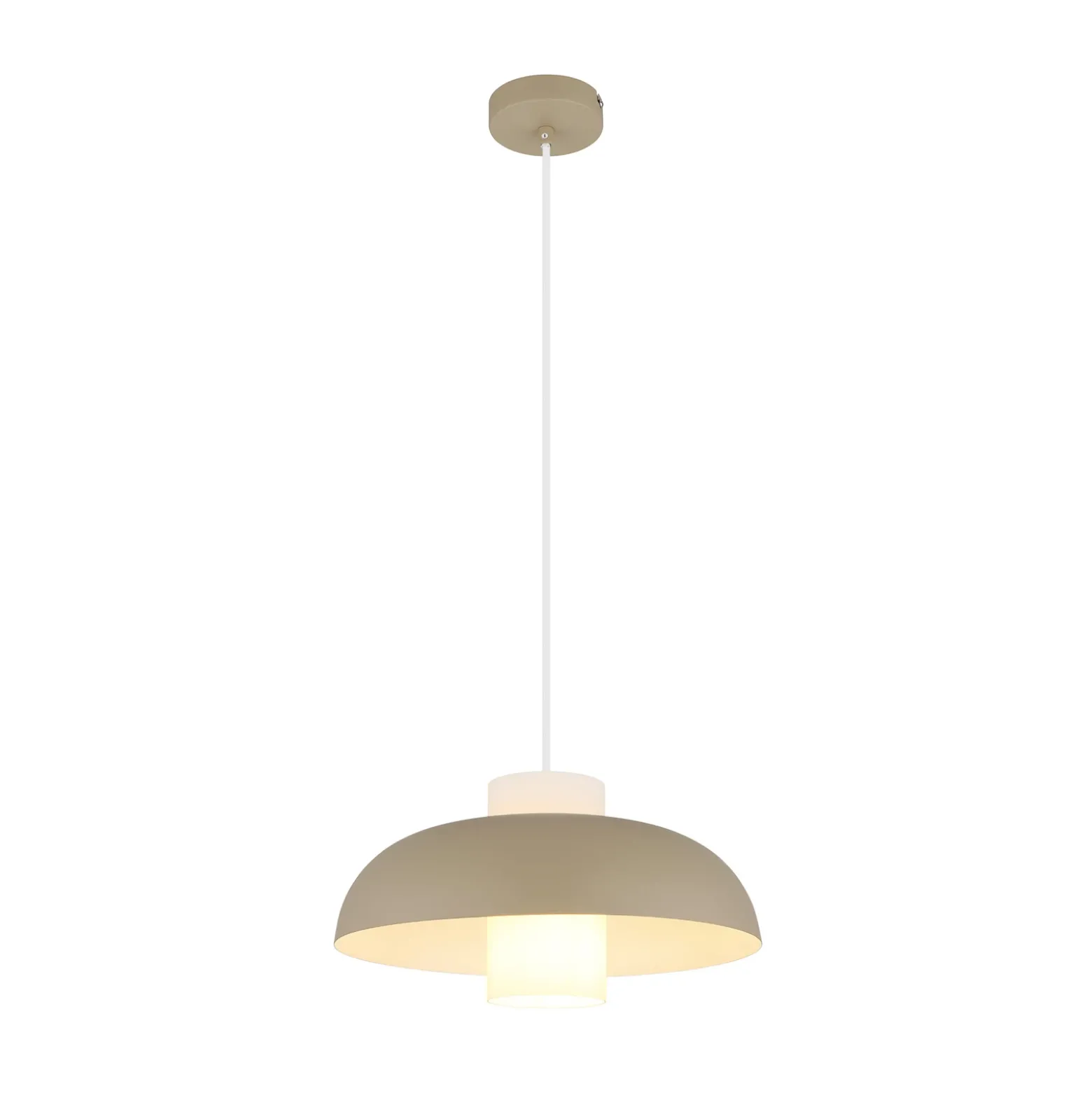 Lámpara colgante Lowe, color arena mate, Ø 38 cm, metal