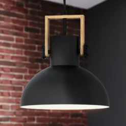Lámpara colgante Lubenham con pantalla metálica