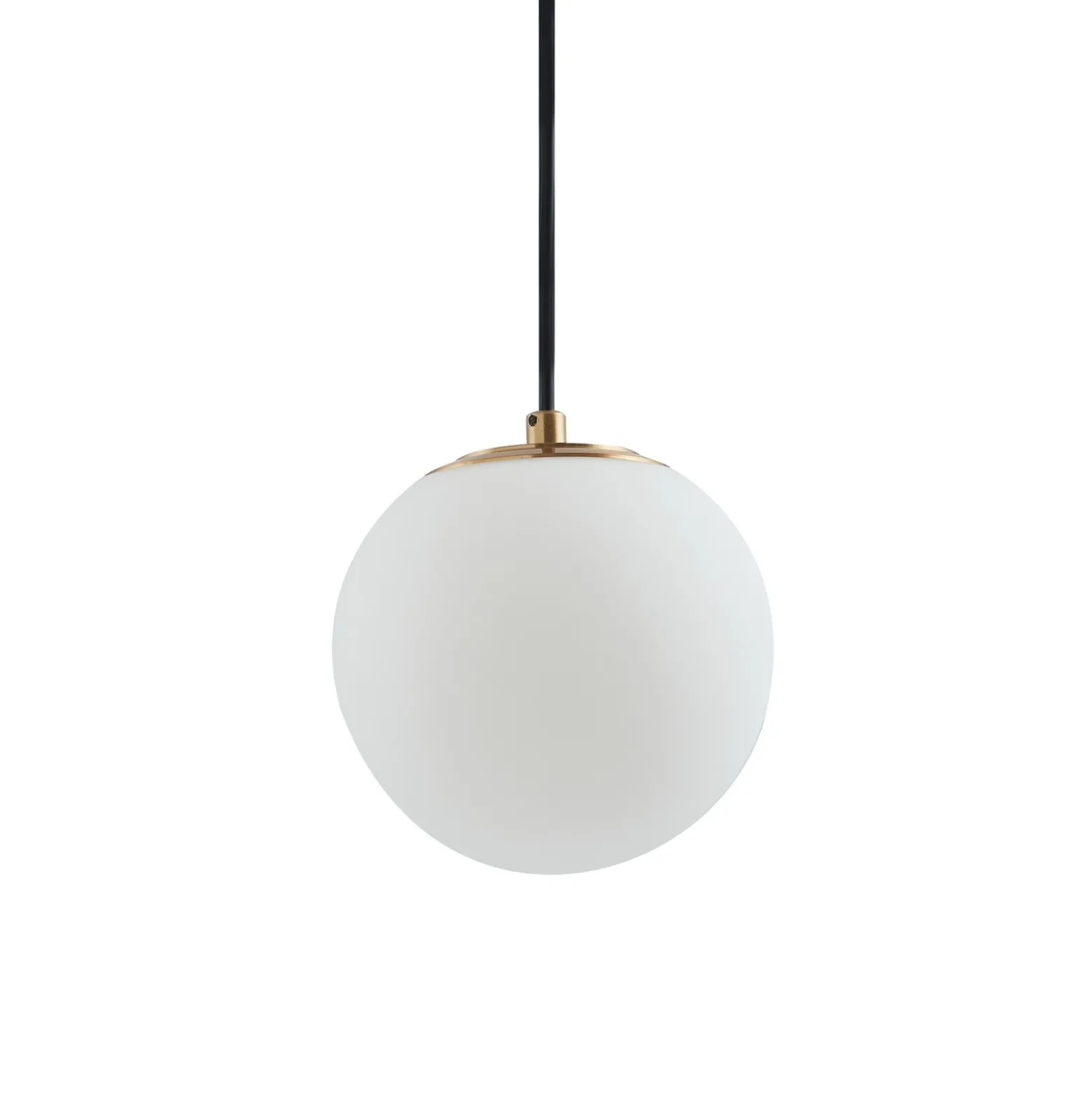 Lámpara colgante Lucande Bidolo, color latón, cristal, 15 cm, IP44