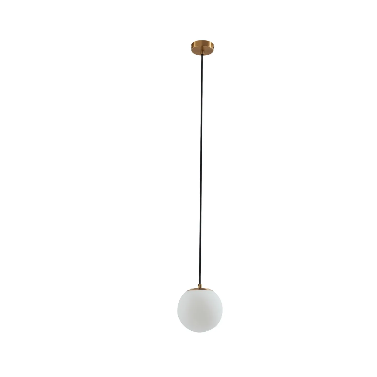 Lámpara colgante Lucande Bidolo, color latón, cristal, 15 cm, IP44