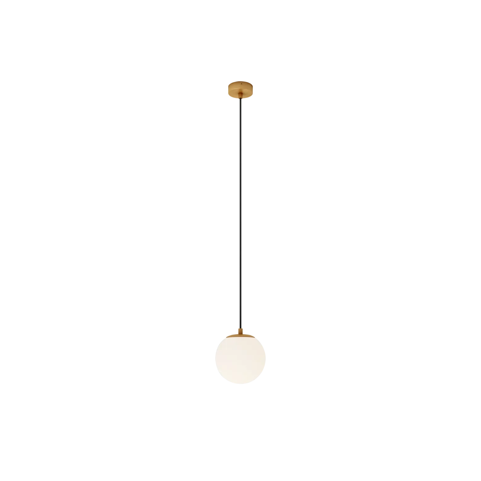 Lámpara colgante Lucande Bidolo, color latón, cristal, 15 cm, IP44