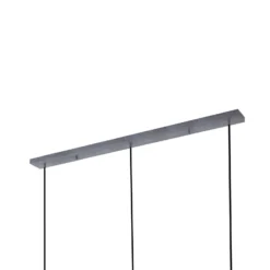 Lámpara colgante Lucande Brillar, gris humo, cristal, 3 luces, 128 cm