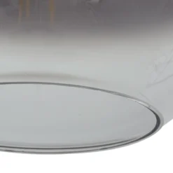 Lámpara colgante Lucande Brillar, gris humo, cristal, 3 luces, 128 cm