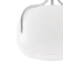 Lámpara colgante Lucande Christo, Ø 42 cm, cromado/blanco, cristal