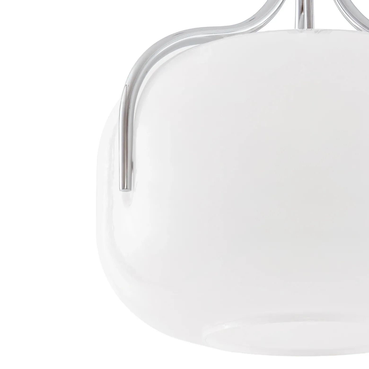 Lámpara colgante Lucande Christo, Ø 42 cm, cromado/blanco, cristal